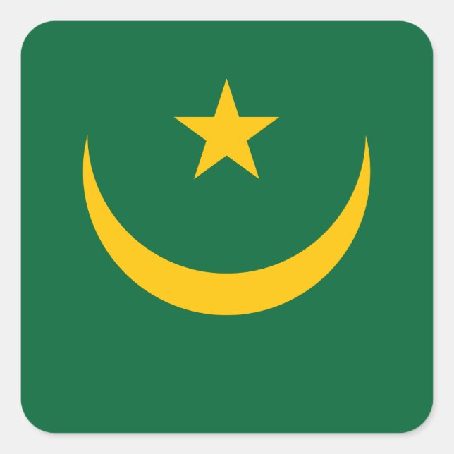 Mauritania Flag Square Sticker (Front)