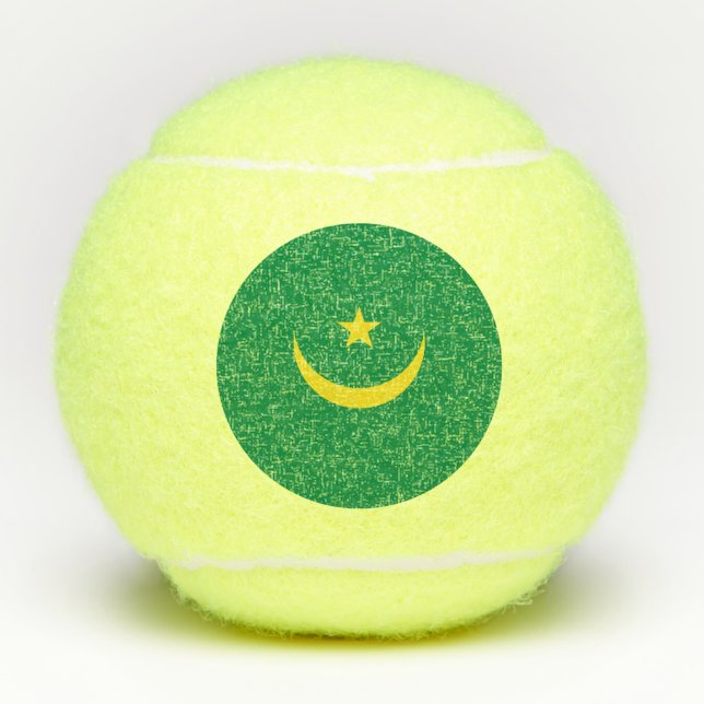 Mauritania flag tennis balls (Front)