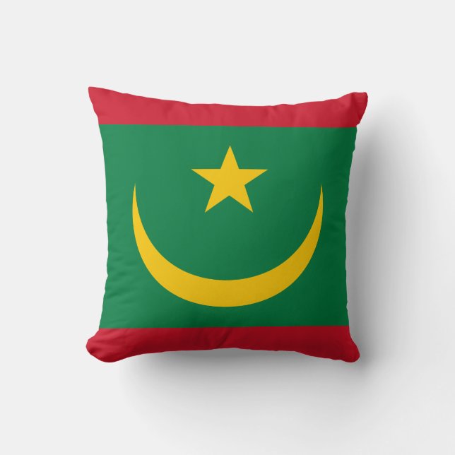 Mauritania Flag Throw Pillow (Front)