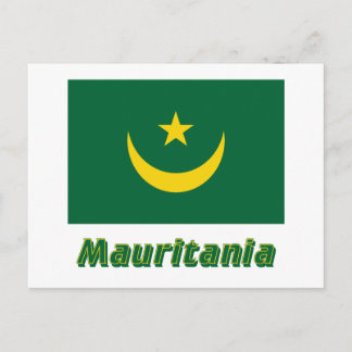 Mauritania Flag with Name Postcard