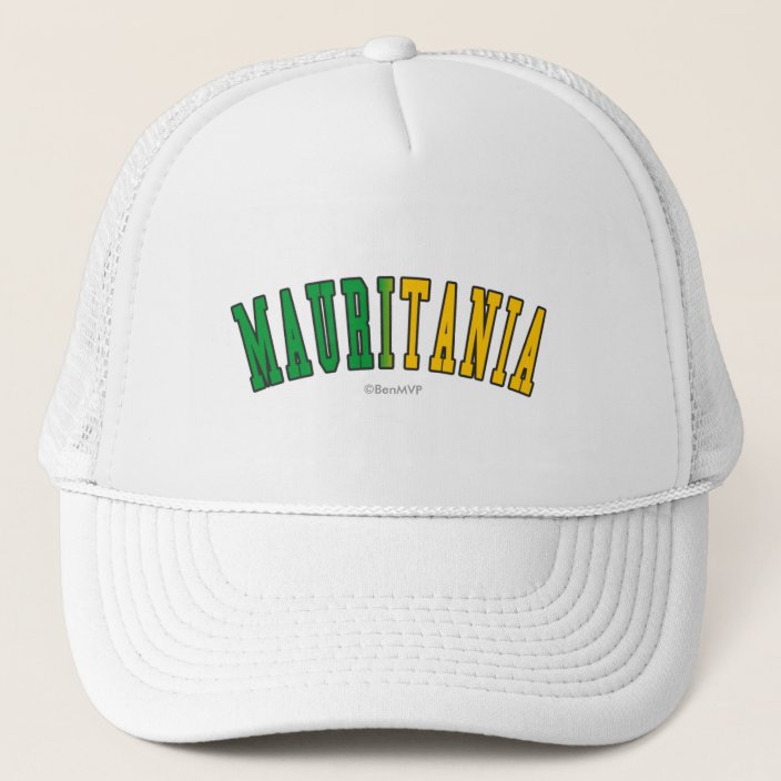 Mauritania in National Flag Colors Mesh Hat