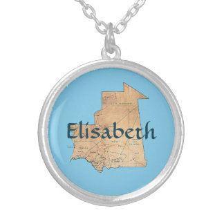 Mauritania Map + Name Necklace