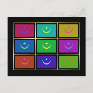 Mauritania Multihue Flags Postcard