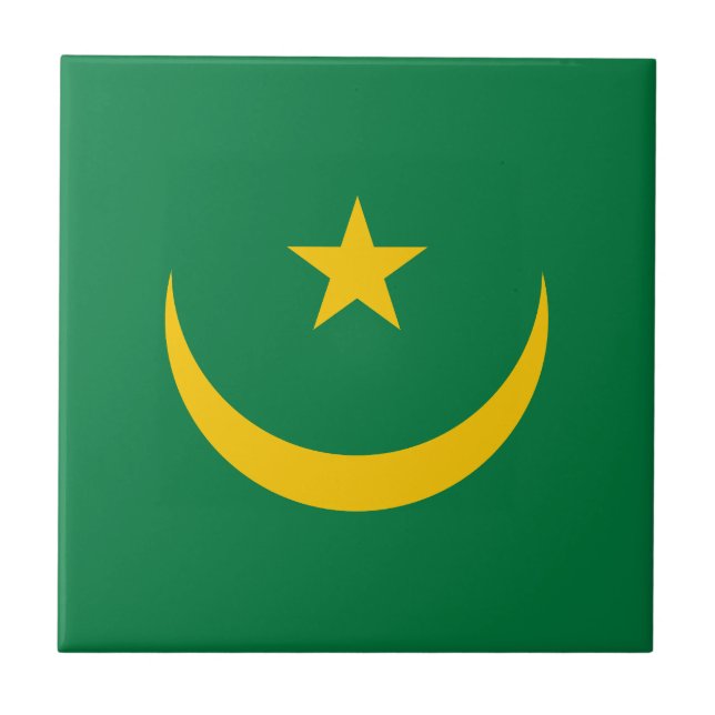 Mauritania Old Flag Ceramic Tile (Front)