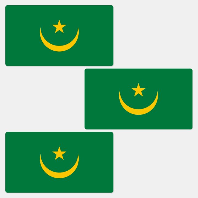 Mauritania Old Flag Labels (Group)
