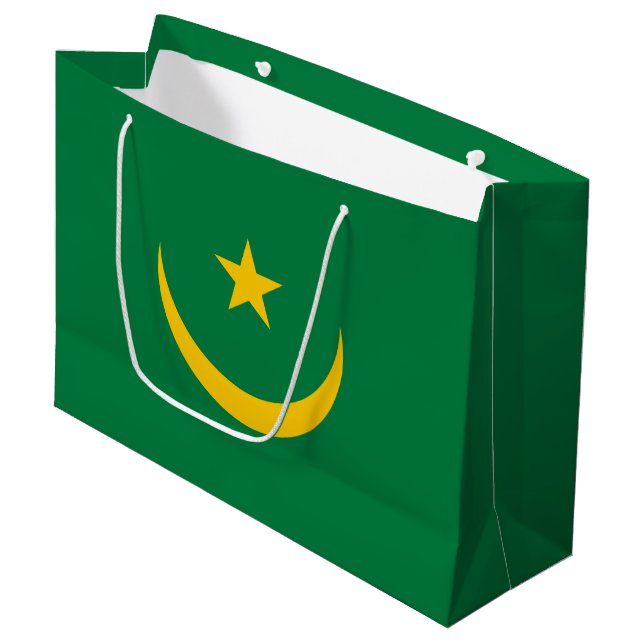 Mauritania Old Flag Large Gift Bag (Front Angled)