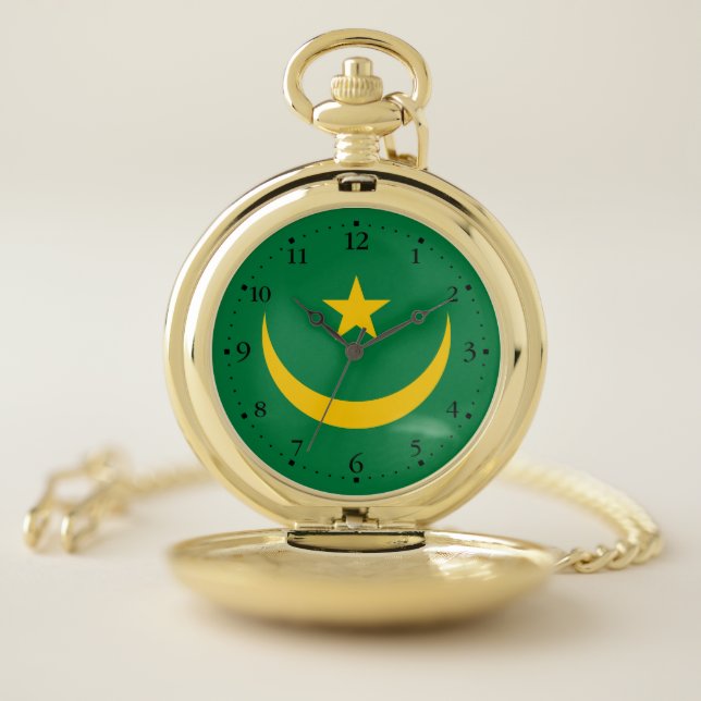 Mauritania Old Flag Pocket Watch (Inside)