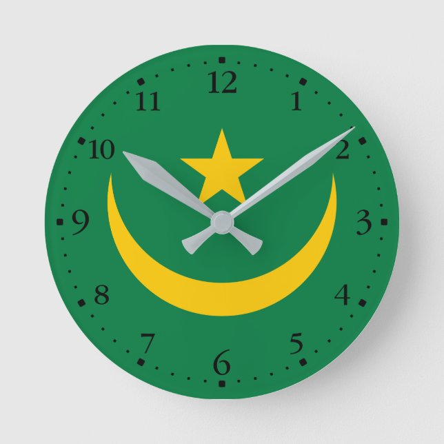 Mauritania Old Flag Round Clock (Front)
