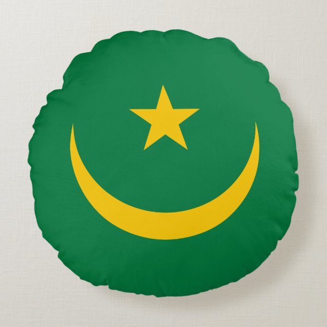 Mauritania Old Flag Round Pillow (Front)