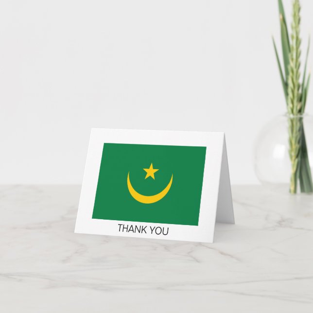 Mauritania Old Flag Thank You Card (Front)
