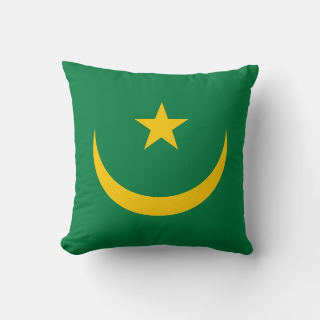 Mauritania Old Flag Throw Pillow (Front)