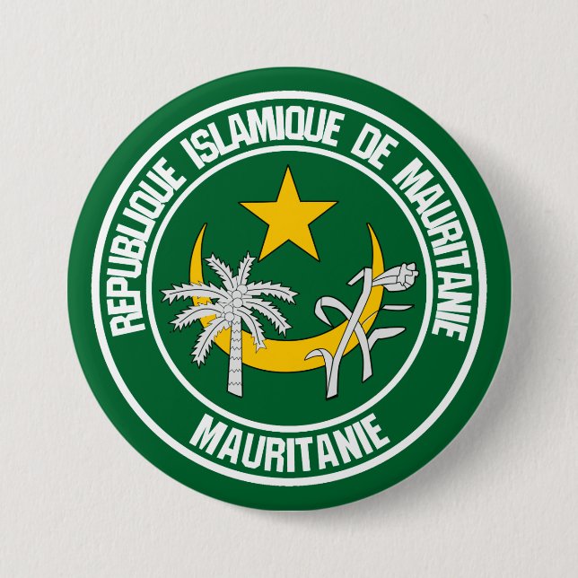 Mauritania Round Emblem Button (Front)