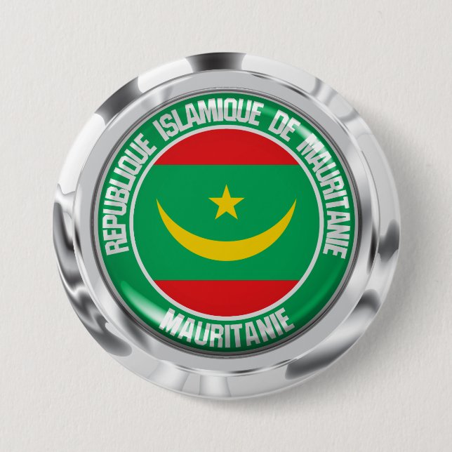 Mauritania Round Emblem Button (Front)