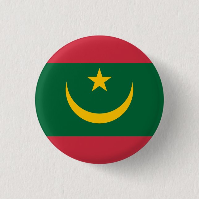 Mauritanian Flag, Flag of Mauritania Button (Front)