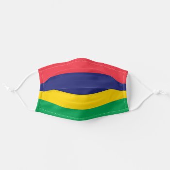 Mauritian Flag Adult Cloth Face Mask by maxiharmony at Zazzle