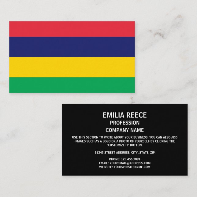 Mauritian Flag, Flag of Mauritius Business Card (Front/Back)