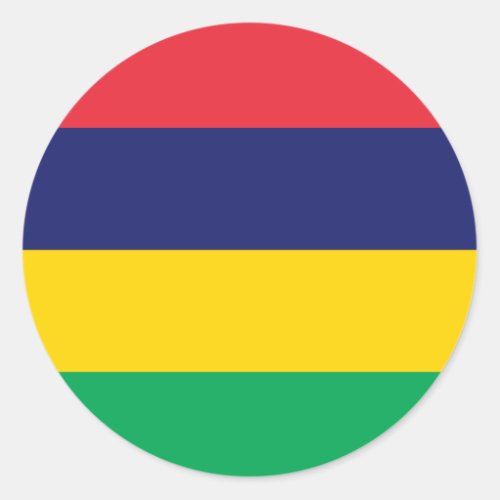 Mauritian Flag Flag of Mauritius Classic Round Sticker