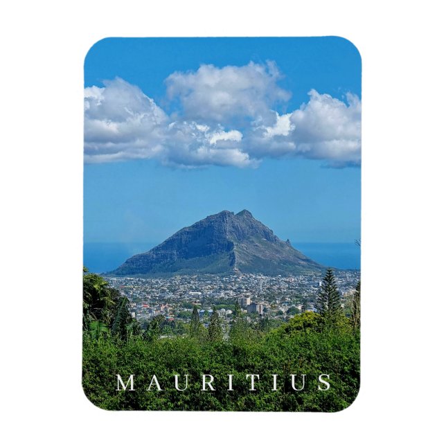 Mauritius clouds over mountain fridge magnet (Vertical)