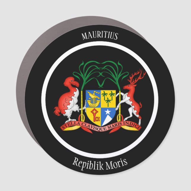 Mauritius Coat of Arms Patriotic Car Magnet (Front)