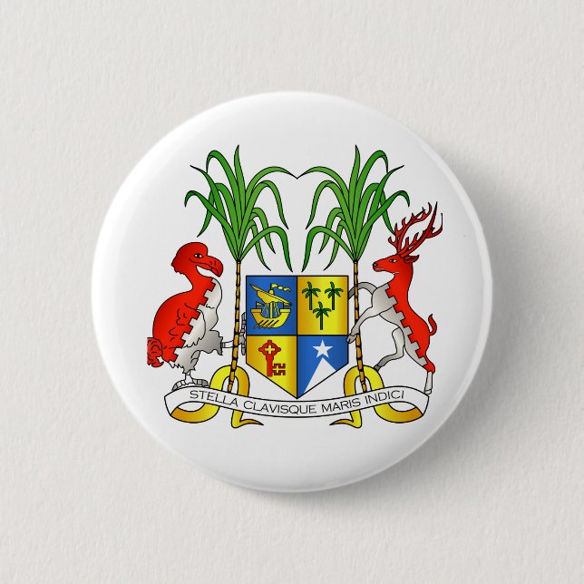 Mauritius Coat of Arms Pinback Button (Front)