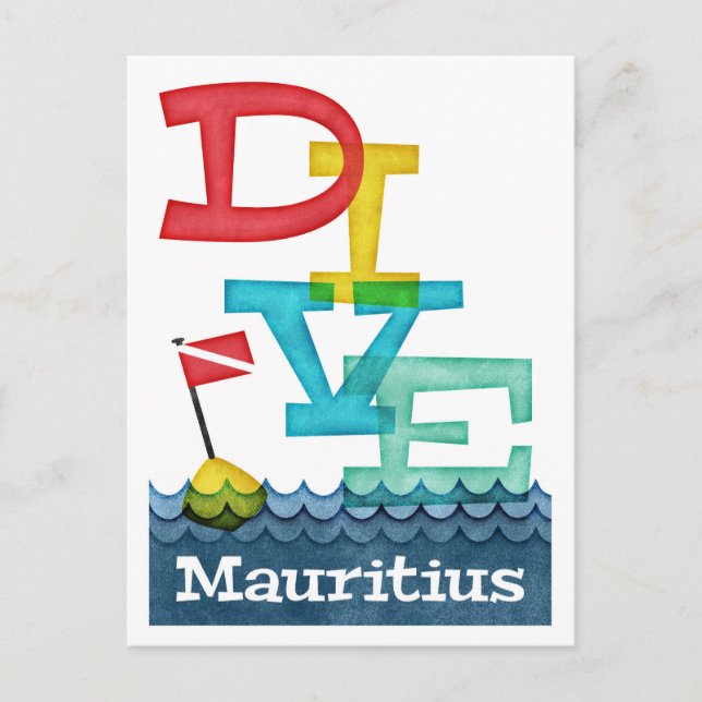 Mauritius Dive - Colorful Scuba Postcard (Front)