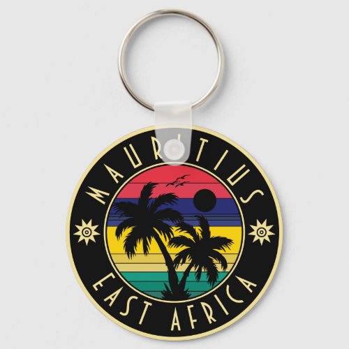Mauritius East Africa Retro Sunset Souvenirs 60s Keychain