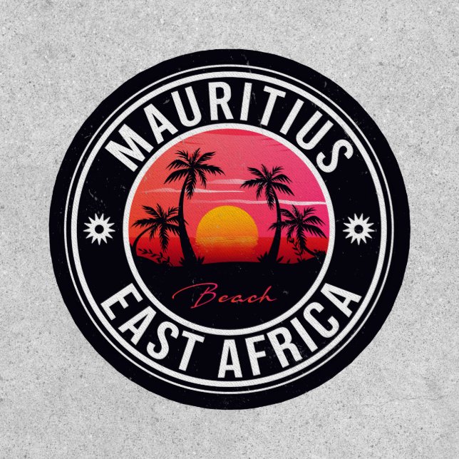 Mauritius East Africa Retro Sunset Souvenirs 60s Patch (Front)