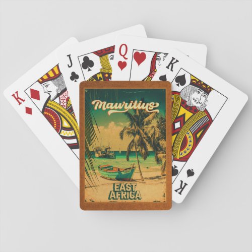Mauritius East Africa Vintage Palm Trees Souvenirs Poker Cards