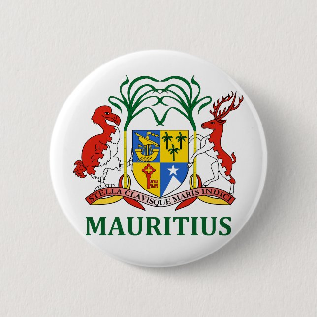 mauritius - emblem/flag/coat of arms/symbol pinback button (Front)