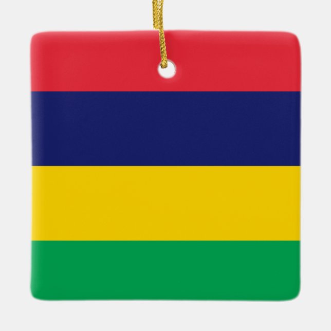 Mauritius Flag  Ceramic Ornament (Front)