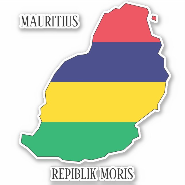 Mauritius Flag Charming Patriotic Map Sticker (Front)