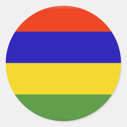 Mauritius Flag Classic Round Sticker | Zazzle