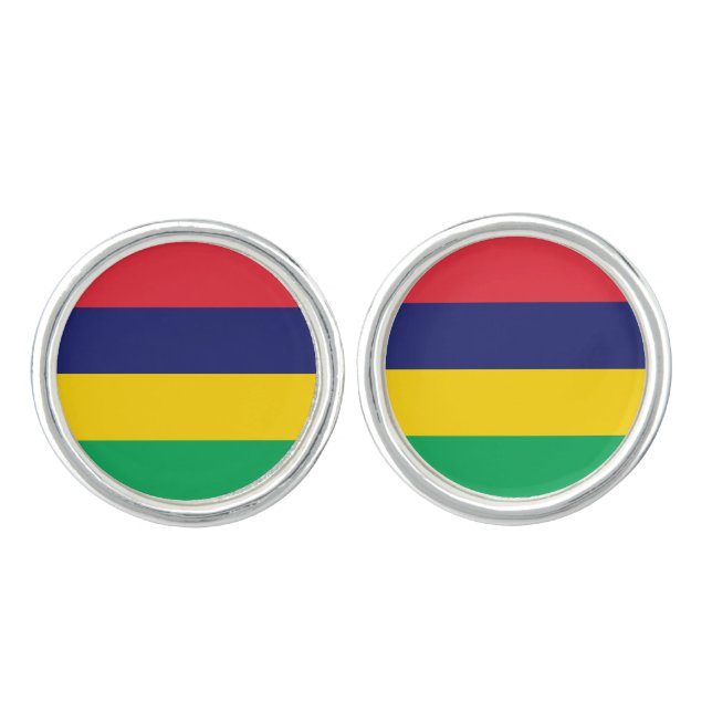 Mauritius Flag Cufflinks (Front)