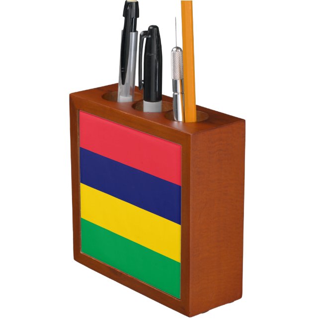 Mauritius Flag Desk Organizer (In Situ)