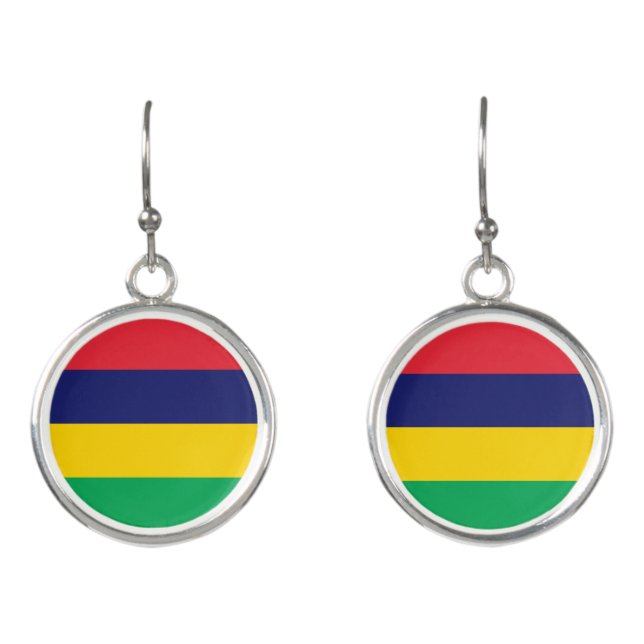 Mauritius Flag Earrings (Front)