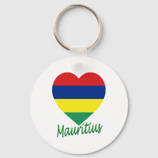 Mauritius Flag Heart Keychain