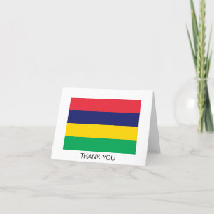 Mauritius Flag Letterpress Thank You Card