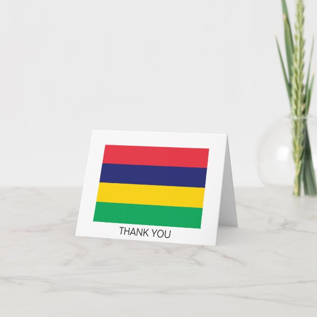 Mauritius Flag Letterpress Thank You Card (Front)