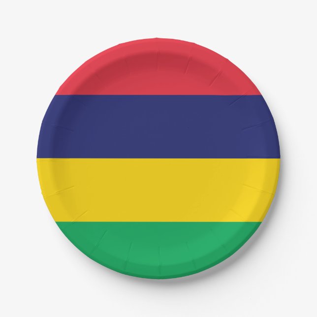 Mauritius Flag Paper Plates (Front)