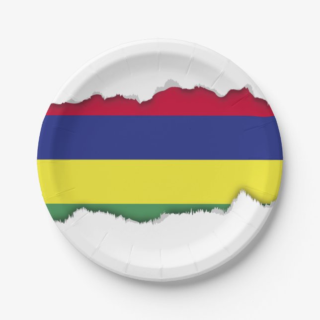 Mauritius Flag Paper Plates (Front)