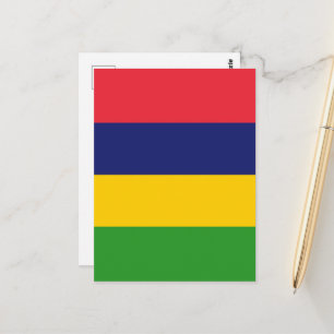 Mauritius flag postcard