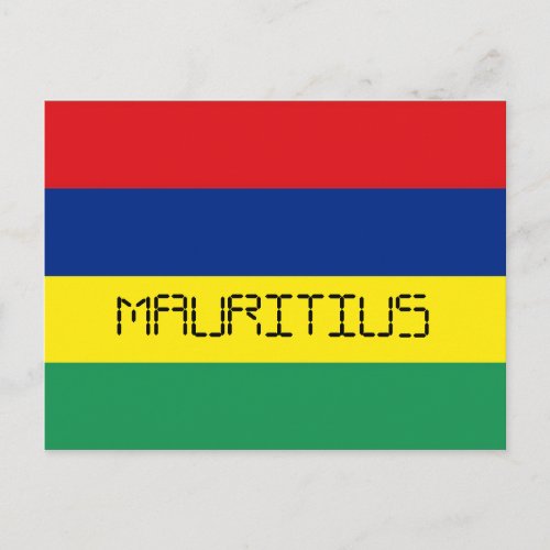 Mauritius flag postcard