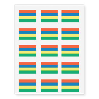 Mauritius Flag Temporary Tattoos