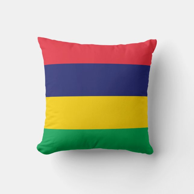 Mauritius Flag Throw Pillow (Front)