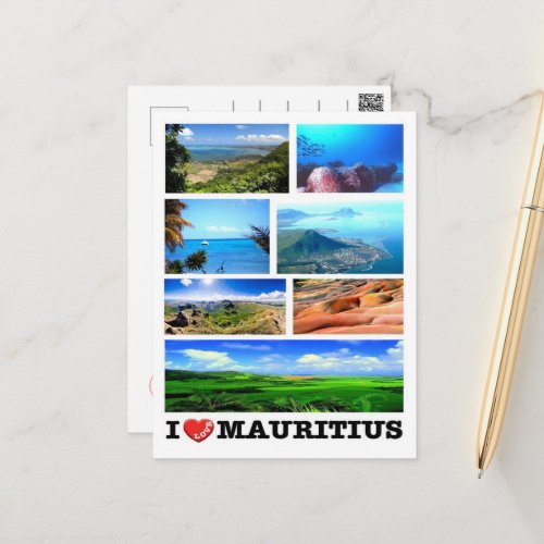 Mauritius _ I Love _ Postcard