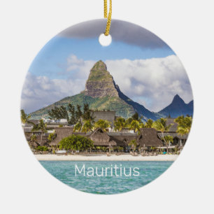Mauritius Indian Ocean Flic En flac Beach Souvenir Ceramic Ornament