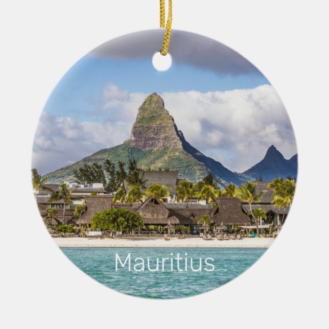 Mauritius Indian Ocean Flic En flac Beach Souvenir Ceramic Ornament (Front)