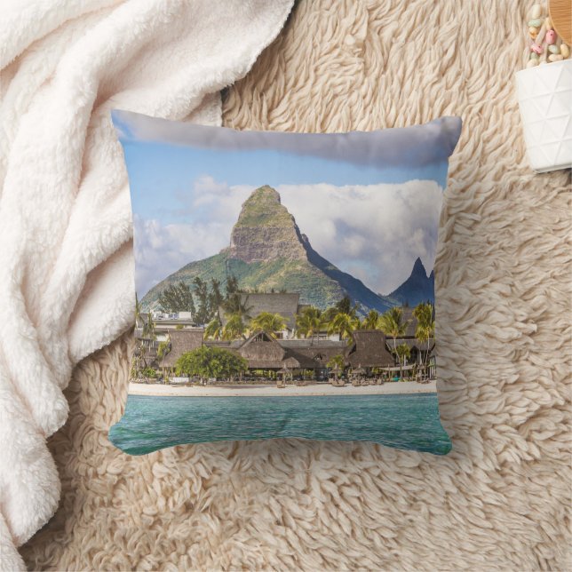 Mauritius Indian Ocean Flic En flac Beach Souvenir Throw Pillow (Blanket)