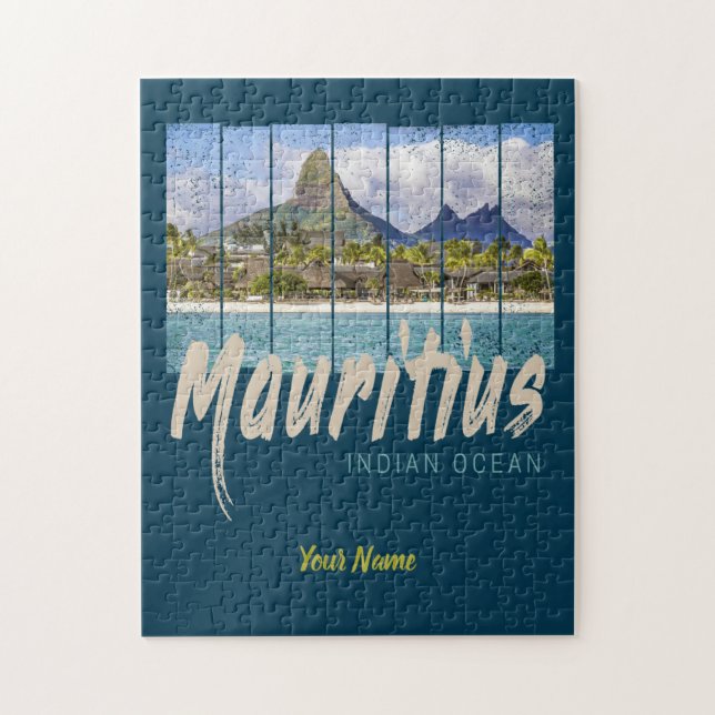 Mauritius Indian Ocean vintage beach souvenir Jigsaw Puzzle (Vertical)
