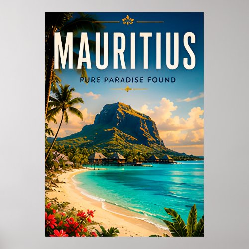 🌴 Mauritius Island Paradise Coastal 🌊 Poster